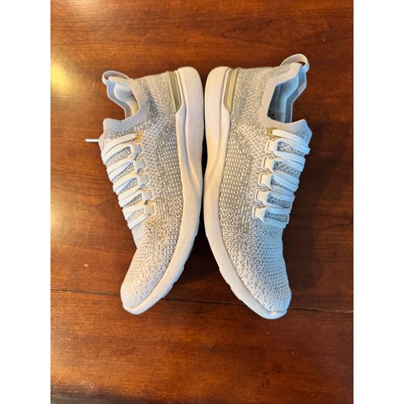Women's Athletic Propulsion Labs Sneaker Sz 7.5 Techloom Breeze Silver White - Picture 4 of 8